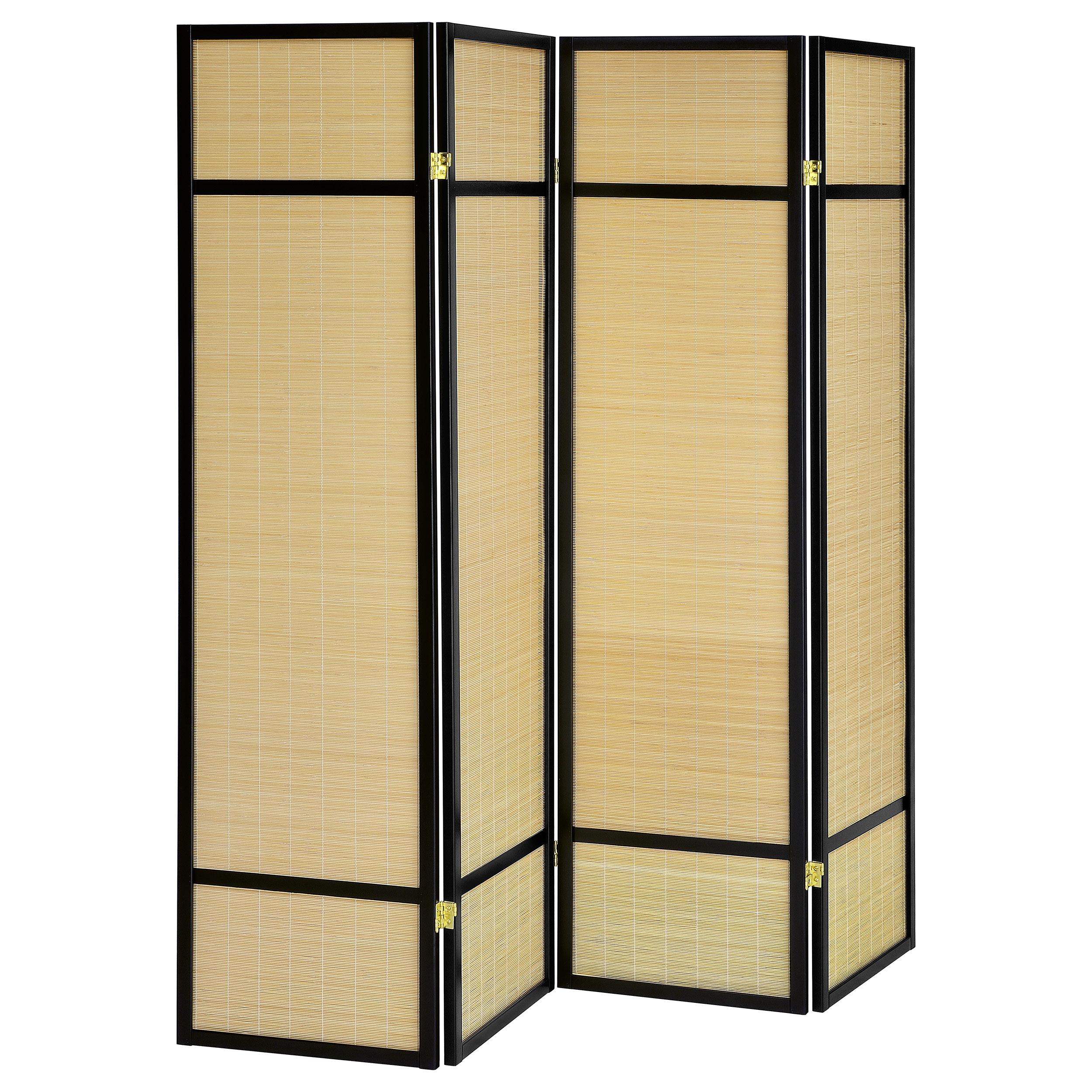 Coaster Furniture Pearce 961648 4-panel Bamboo Room Divider Folding Screen - Natural IMAGE 1